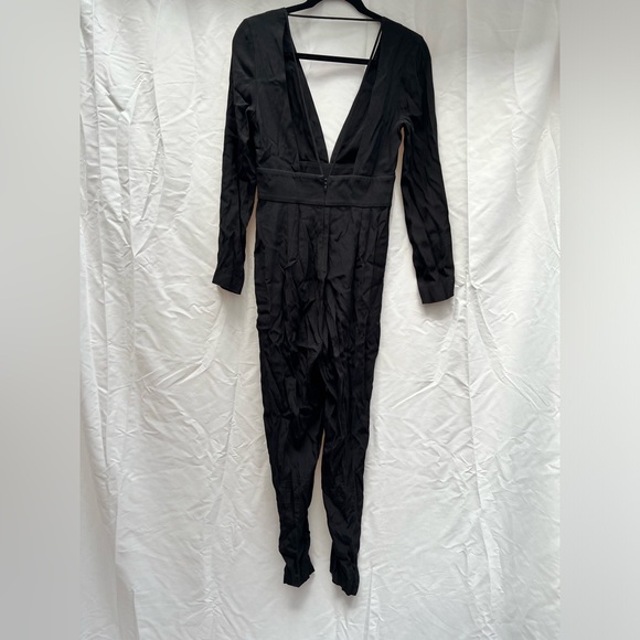 Deep V Neck and Open Back Long Sleeve Jumpsuit | Size S - Picture 4 of 4